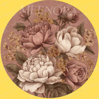 Printed artwork design for the vintage rose mango wood side table.
