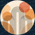 Printed artwork design for the mid-century retro line mango wood side table.