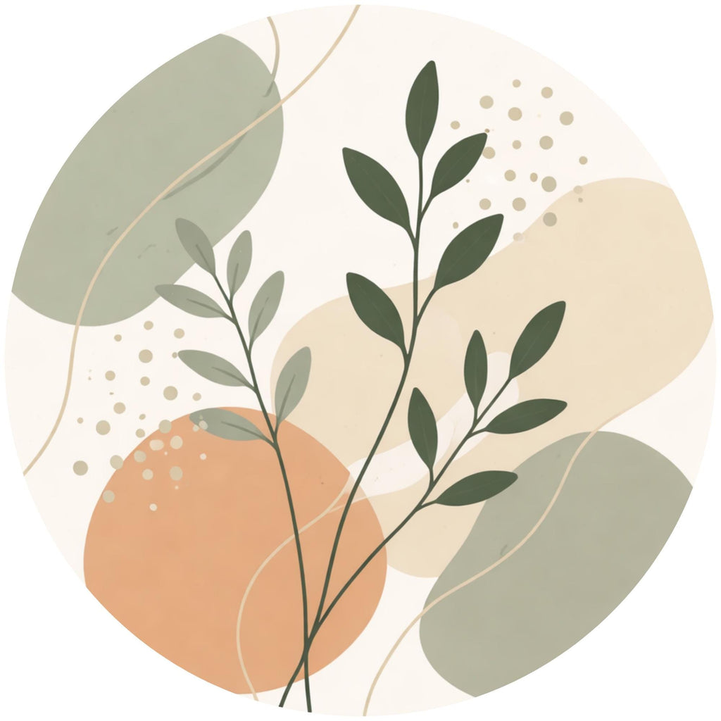 Printed artwork design for the minimal botanical mango wood side table.