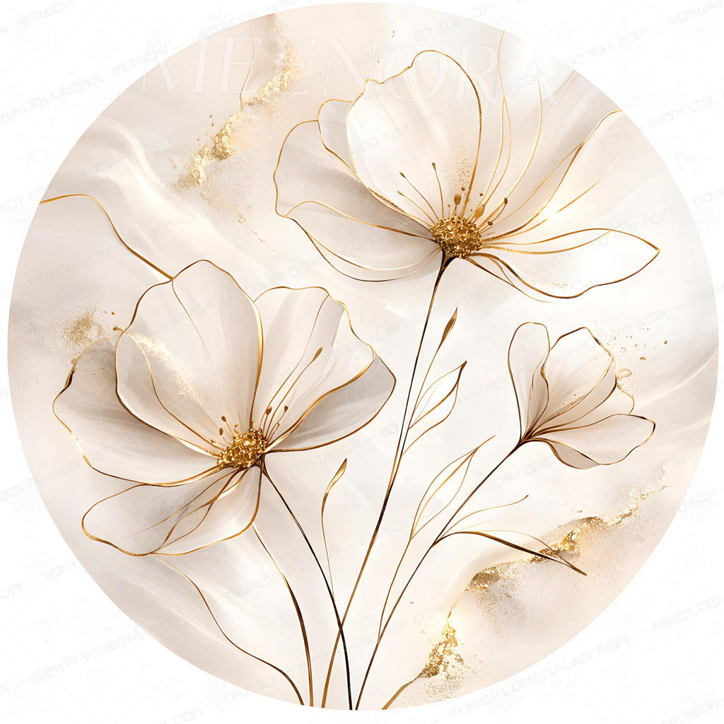 Printed artwork design for the white floral print mango wood side table.