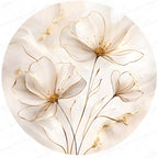 Printed artwork design for the white floral print mango wood side table.