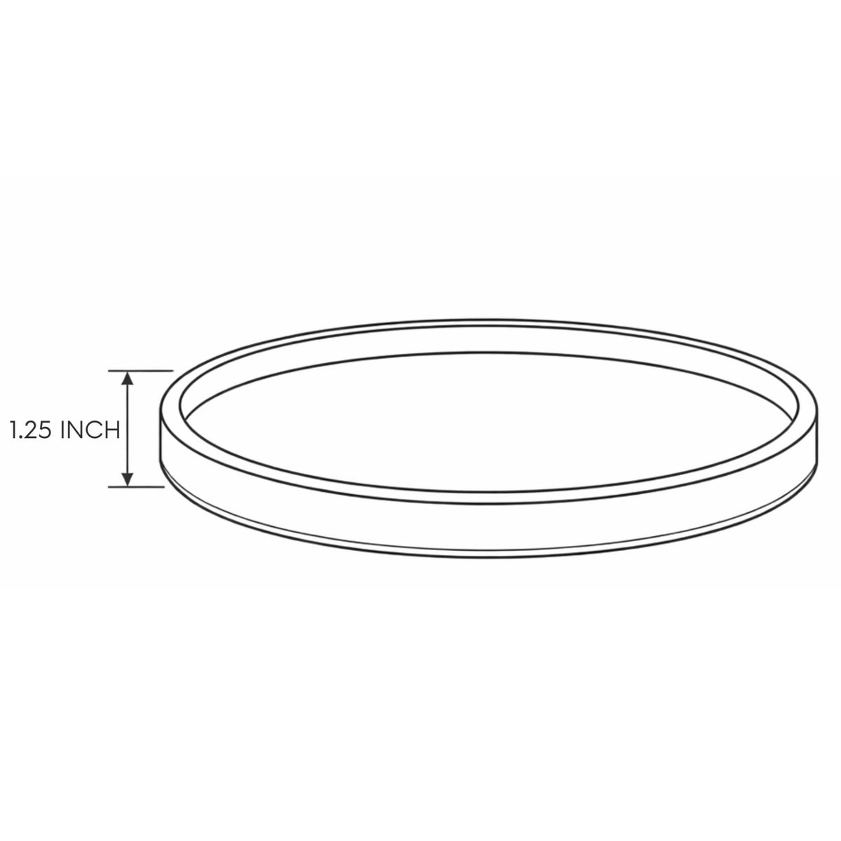 Side-view dimension diagram for the hummingbird floral mango wood serving tray.