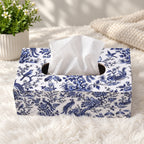 LacaOra Blue Bird & Floral solid MDF tissue box, product detail view