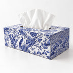 LacaOra Blue Bird & Floral solid MDF tissue box, product detail view