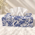 LacaOra Blue Bird & Floral solid MDF tissue box, hero view