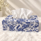 LacaOra Blue Bird & Floral solid MDF tissue box, hero view