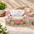 LacaOra Pink Peony solid MDF tissue box, hero view